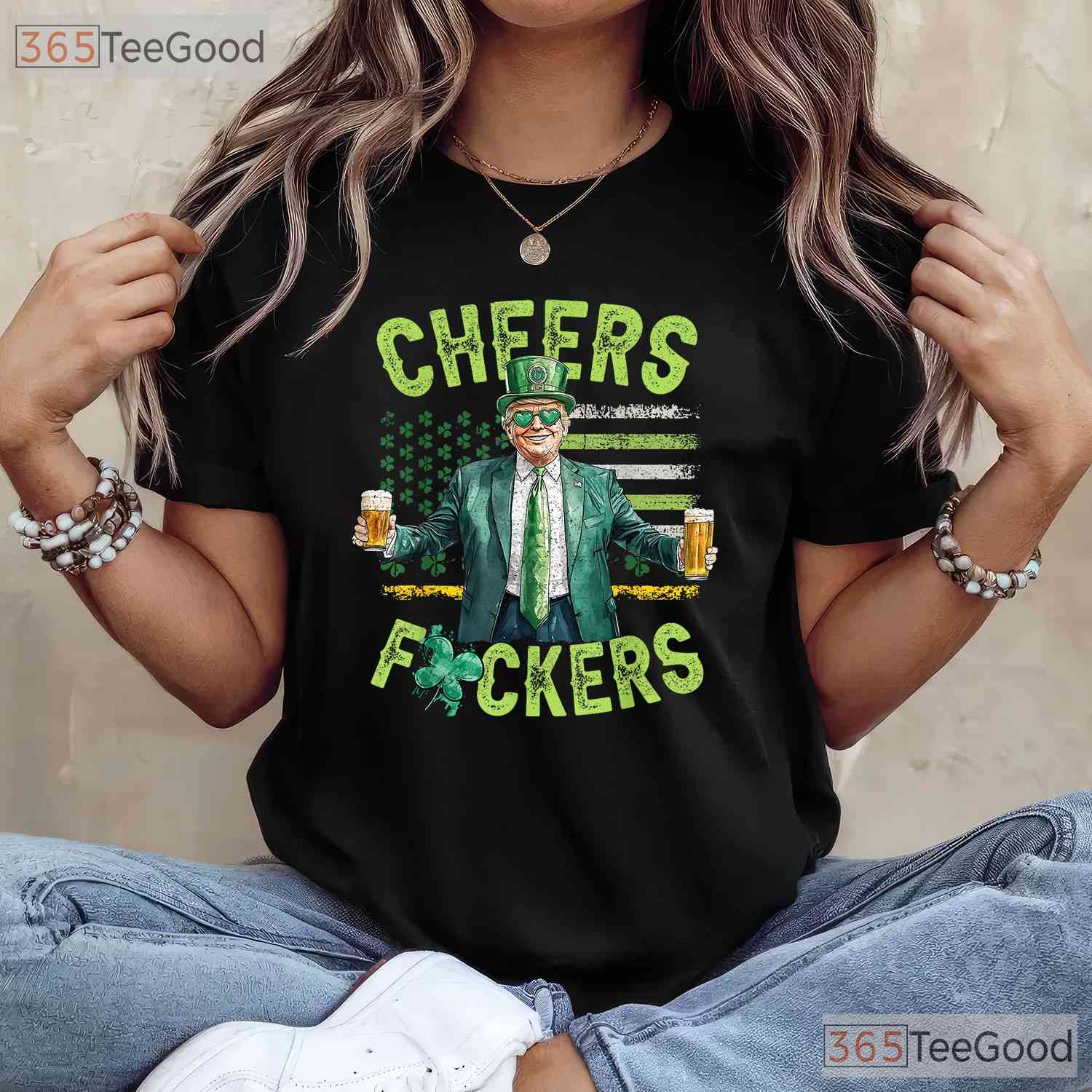 Cheers Fckers Funny St Patricks Day T-Shirt Adult Humor Drinking Party Tee