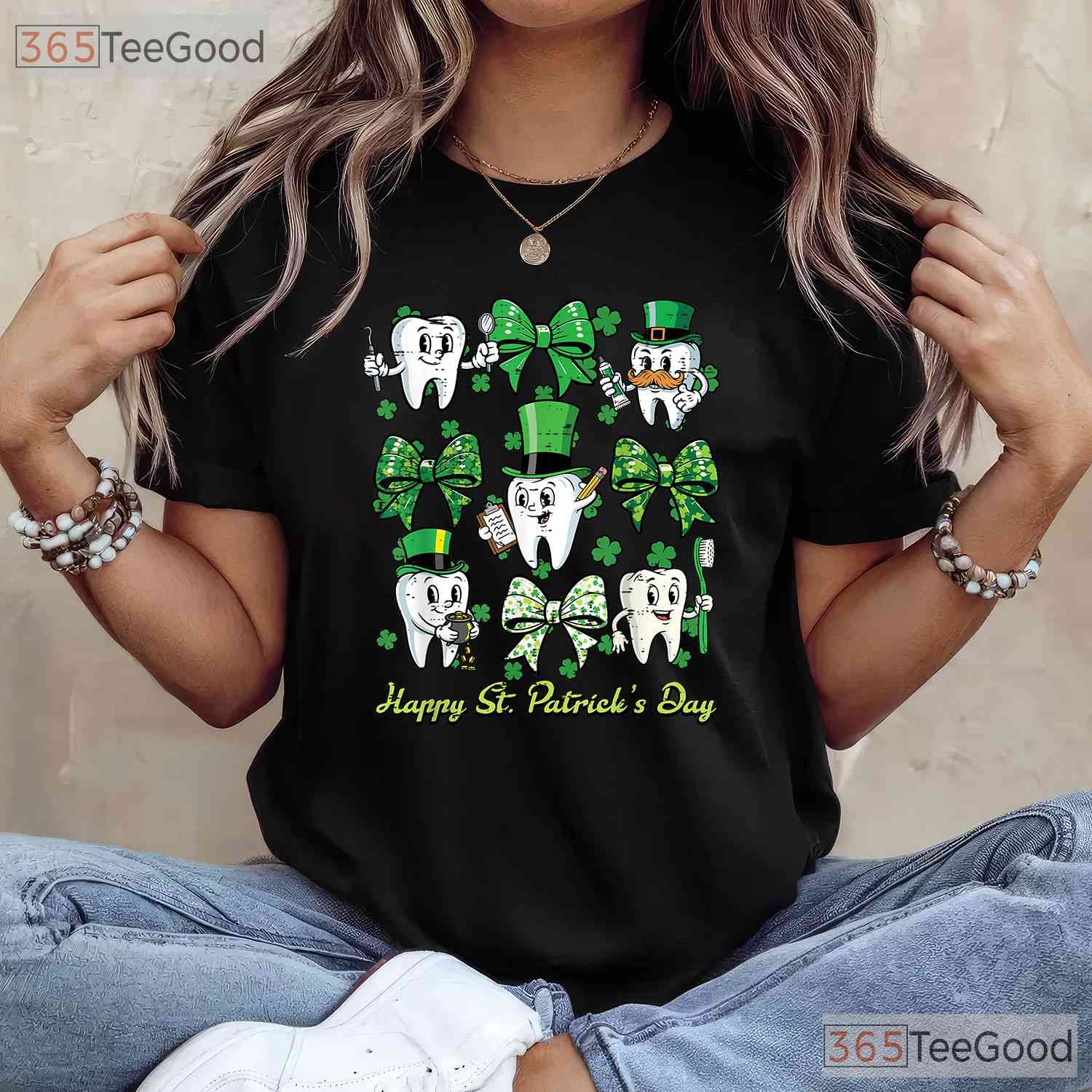 Dentist Tooth Happy St Patricks Day T-Shirt Dental Hygenist Assistant Crew
