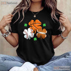 Shamrock Basketball Baseball St Patricks Day T-Shirt Sporty Irish Boys Tee