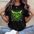 Baseball Ice Cream St Patricks Day T-Shirt Funny Sports Player Boys Tee