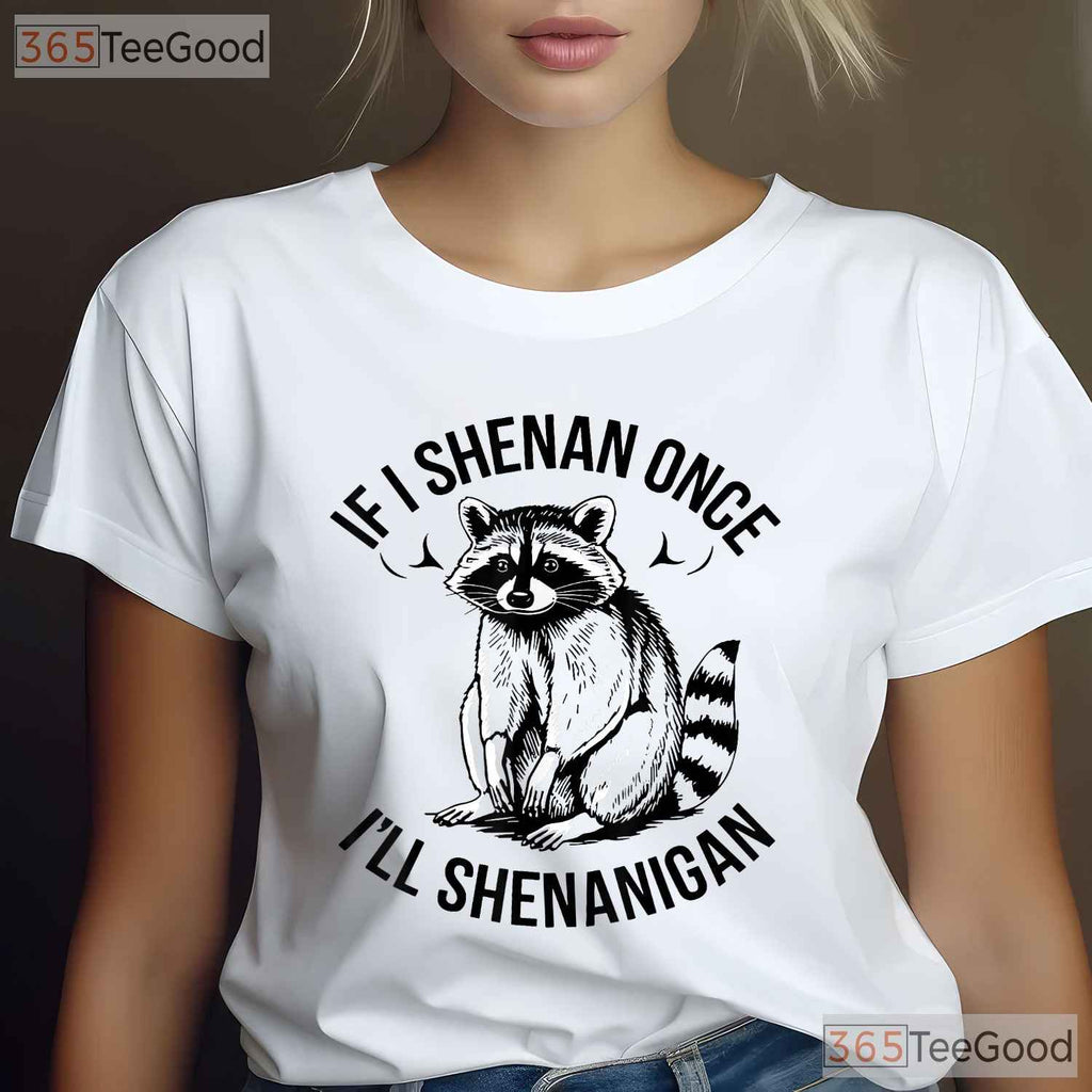 Raccoon If I Shenan Once St Patricks Day T-Shirt Funny Trash Panda Gift