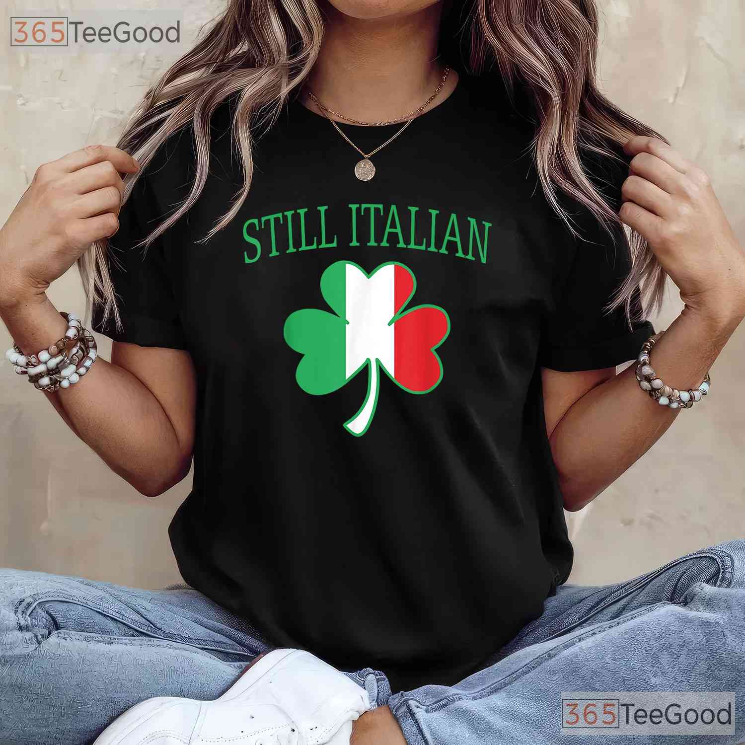 Still Italian Shamrock St Patricks Day T-Shirt Funny Italy Flag Men Gift