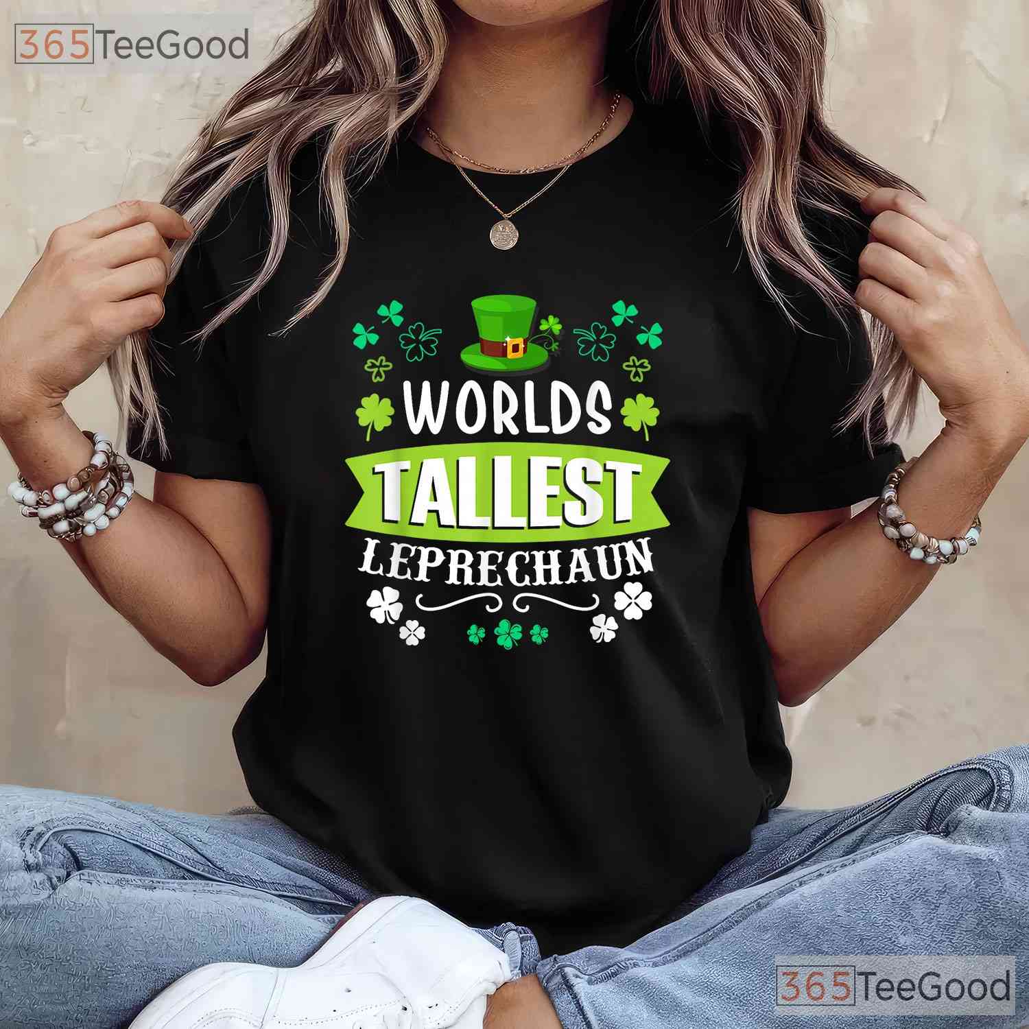 Worlds Tallest Leprechaun St Patricks Day T-Shirt Funny Tall Person Tee