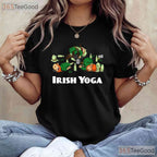 Irish Yoga Funny St Patricks Day T-Shirt Drinking Drunk Leprechaun Gift