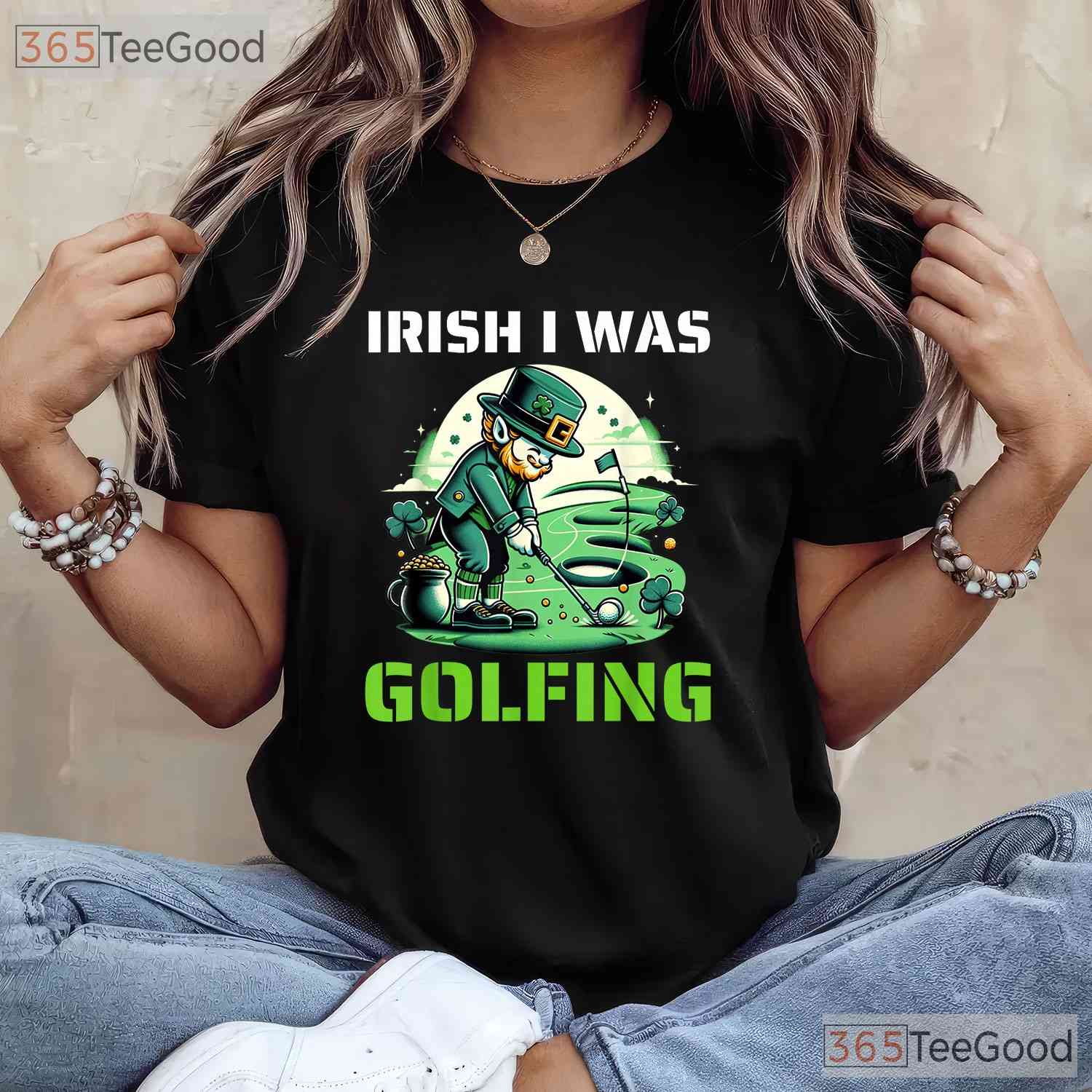 Irish I Was Golfing Funny St Patricks Day T-Shirt Golfer Leprechaun Gift
