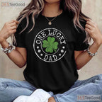 One Lucky Dad Shamrock St Patricks Day T-Shirt Funny Irish Papa Gift Tee
