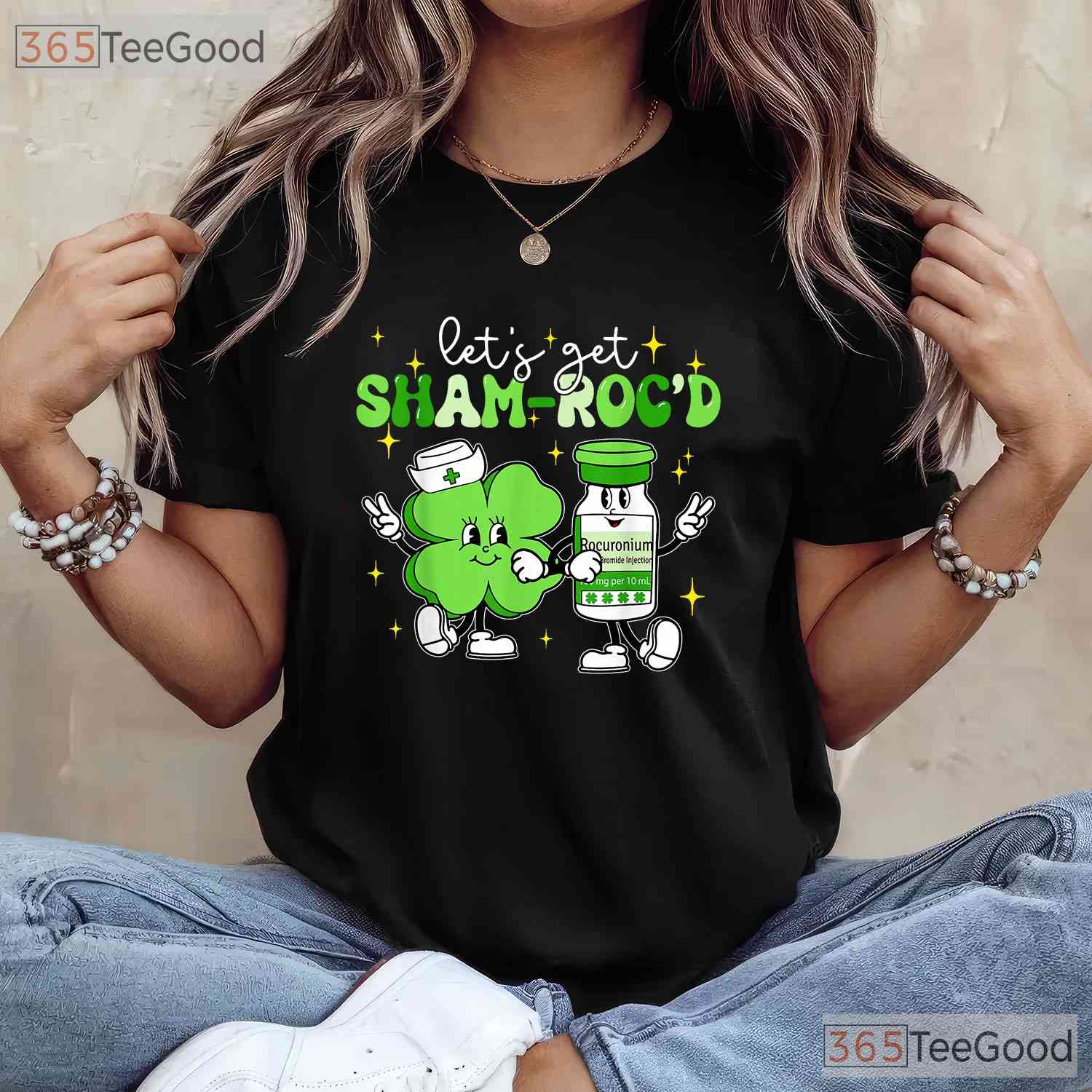 Lets Get Sham Rocd ICU Nurse St Patricks Day T-Shirt Funny Medical Gift