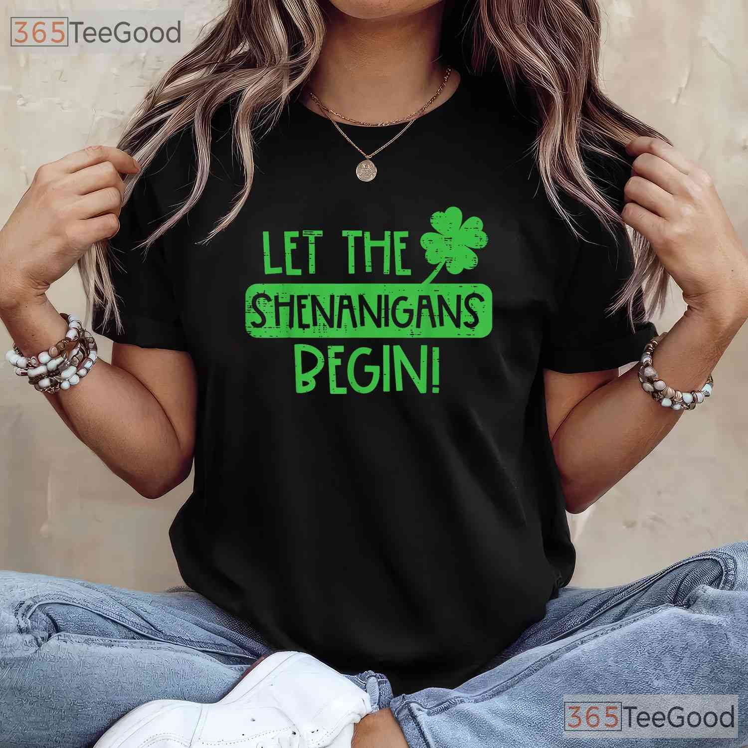 Let The Shenanigans Begin St Patricks Day T-Shirt Funny Irish Party Gift