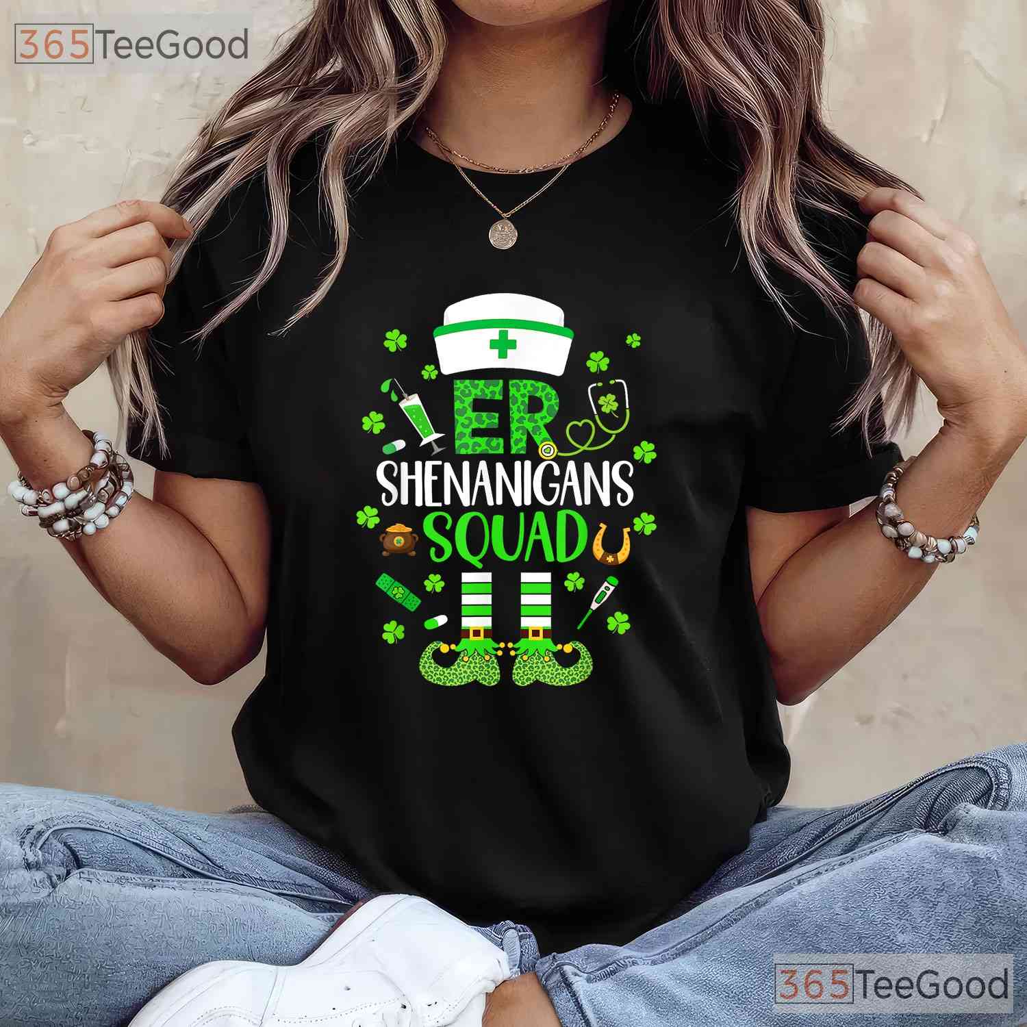 ER Nurse Shenanigans Squad St Patricks Day T-Shirt Emergency Room Crew Tee