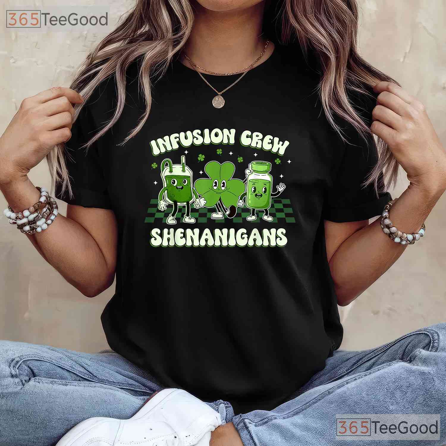 Infusion Nurse Crew Shenanigans St Patricks Day T-Shirt IV Therapy Team Tee