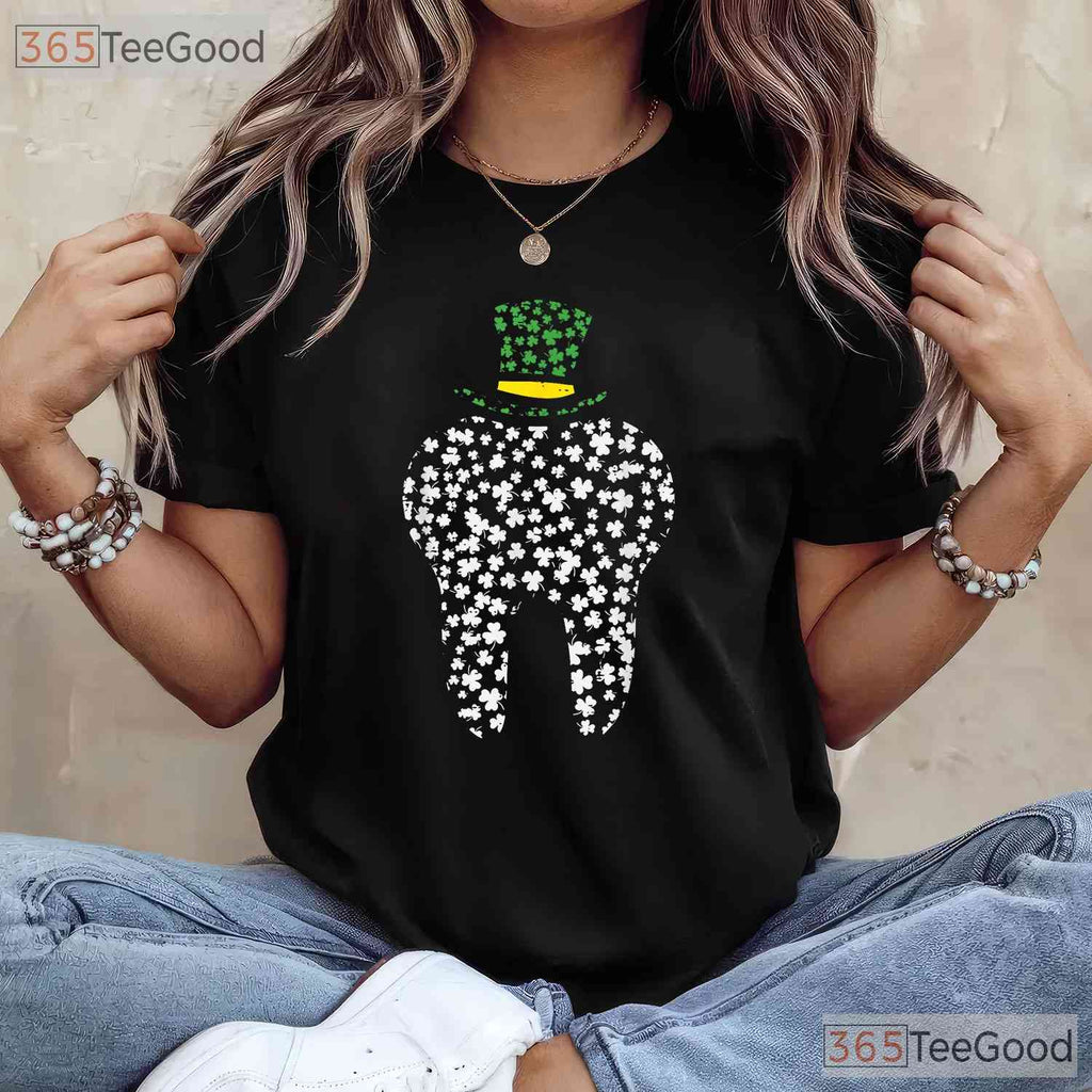 Dentist Tooth Saint Pattys St Patricks Day T-Shirt Dental Squad Hygiene Tee