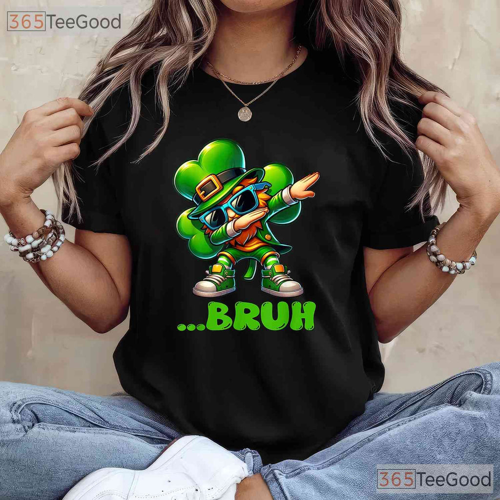 Bruh Dab Leprechaun St Patricks Day T-Shirt Dabbing Boys Kids Funny Gift