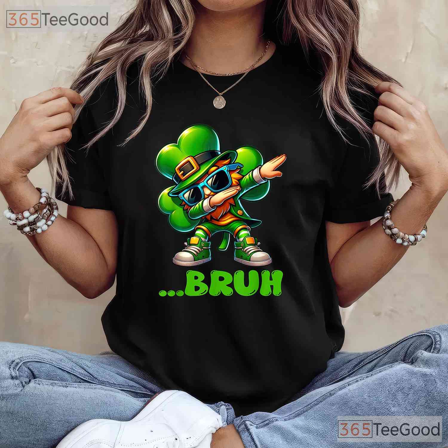 Bruh Dab Leprechaun St Patricks Day T-Shirt Dabbing Boys Kids Funny Gift
