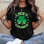 Lucky Charmer Funny St Patricks Day T-Shirt Cute Boys Girls Kids Youth Tee