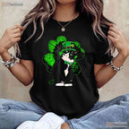 Funny St Catricks Day T-Shirt Cute Cat Leprechaun Hat Irish Pet Lover Tee