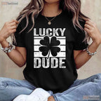 Funny Lucky Dude St Patricks Day T-Shirt Toddler Boys Kids Cool Irish Tee