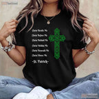 St Patricks Day Prayer T-Shirt Irish Christian Cross Religious Faith Gift