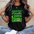 Bruh St Patricks Day T-Shirt Funny Teens Boys Kids Green Shamrock Meme Tee