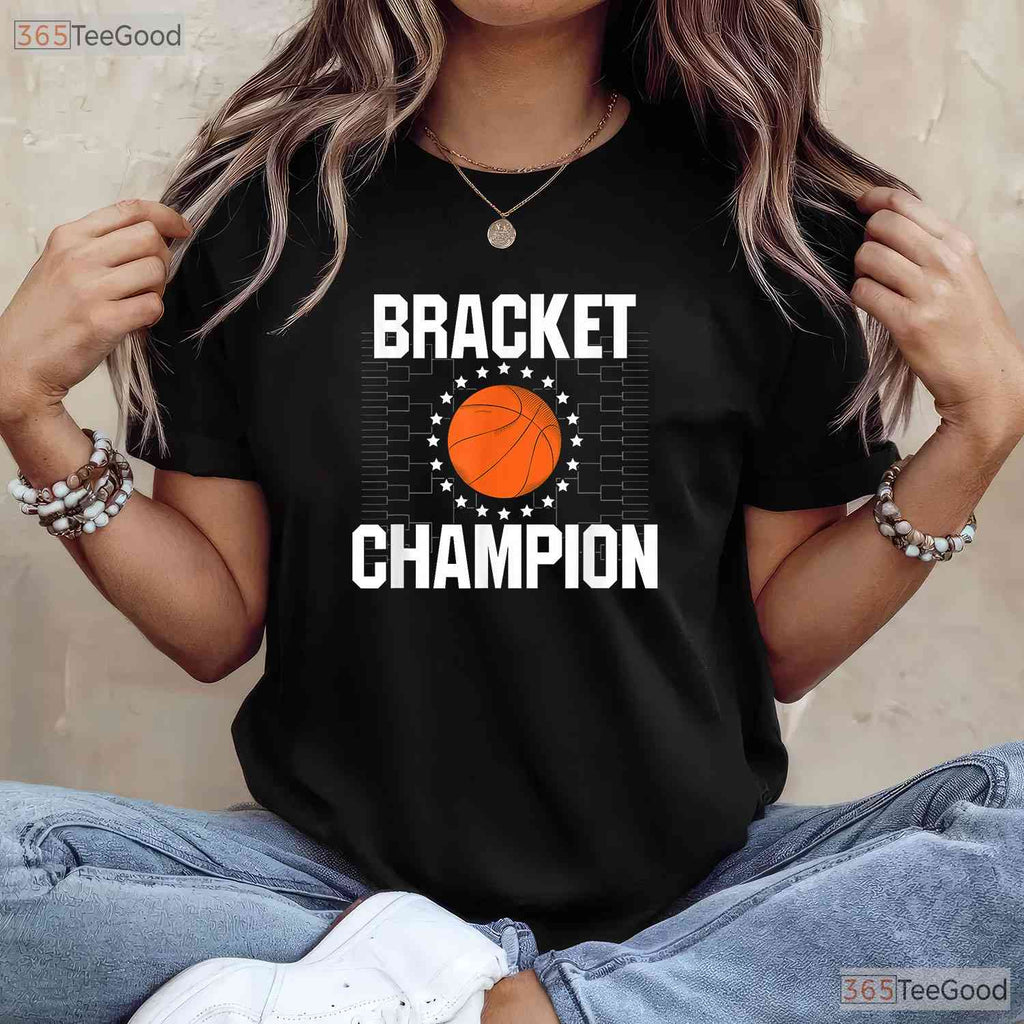 Bracket Champion College Basketball T-Shirt Tournament Winner Trophy Gift Tee
