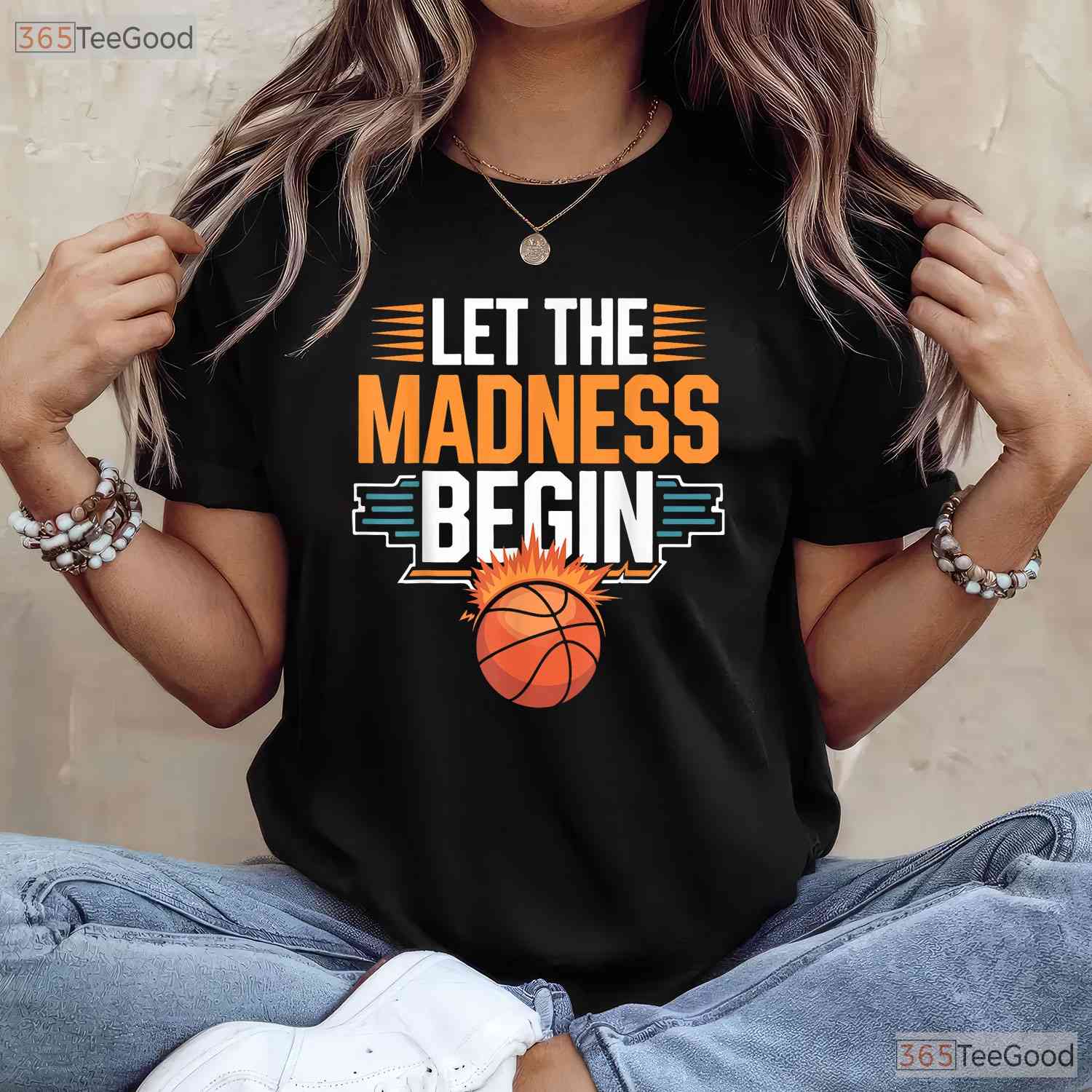 Let The Madness Begin Vintage T-Shirt Retro College Basketball Tournament Tee