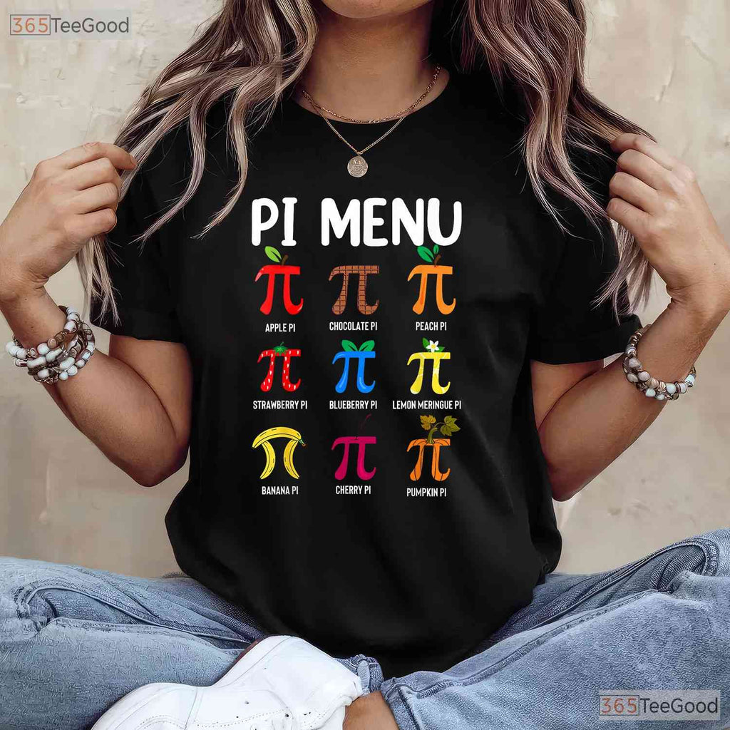Pi Menu 3 - 14 Symbol T-Shirt Math Teacher Happy Pi Day Funny Foodie Tee