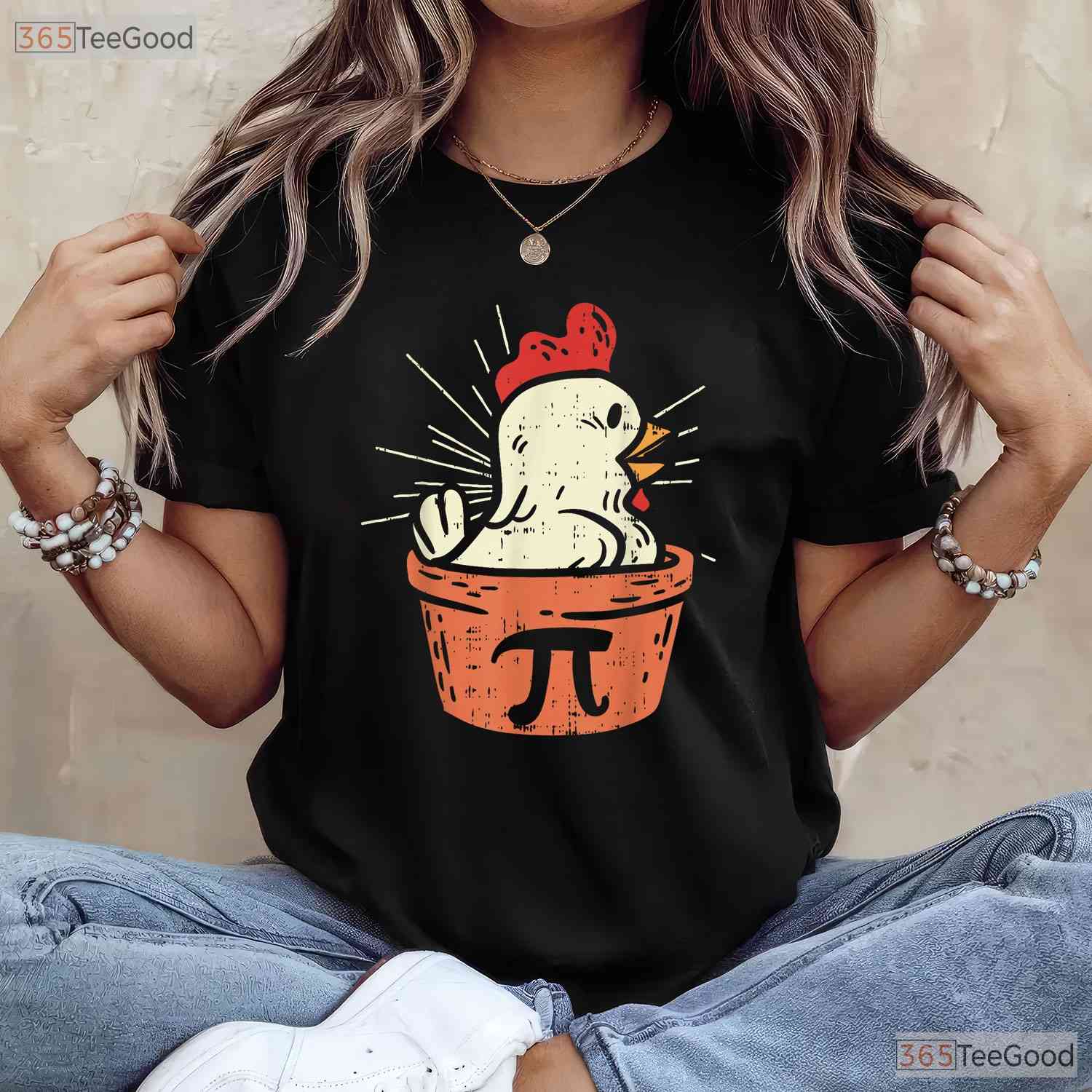 Funny Chicken Pot Pi Shirt Day Math Lover Geek Gift 3 - 14 Pun Food T-Shirt