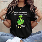 Funny Pi Day Puns Pithon Math Teacher Jokes T-Shirt Coding Snake Gift