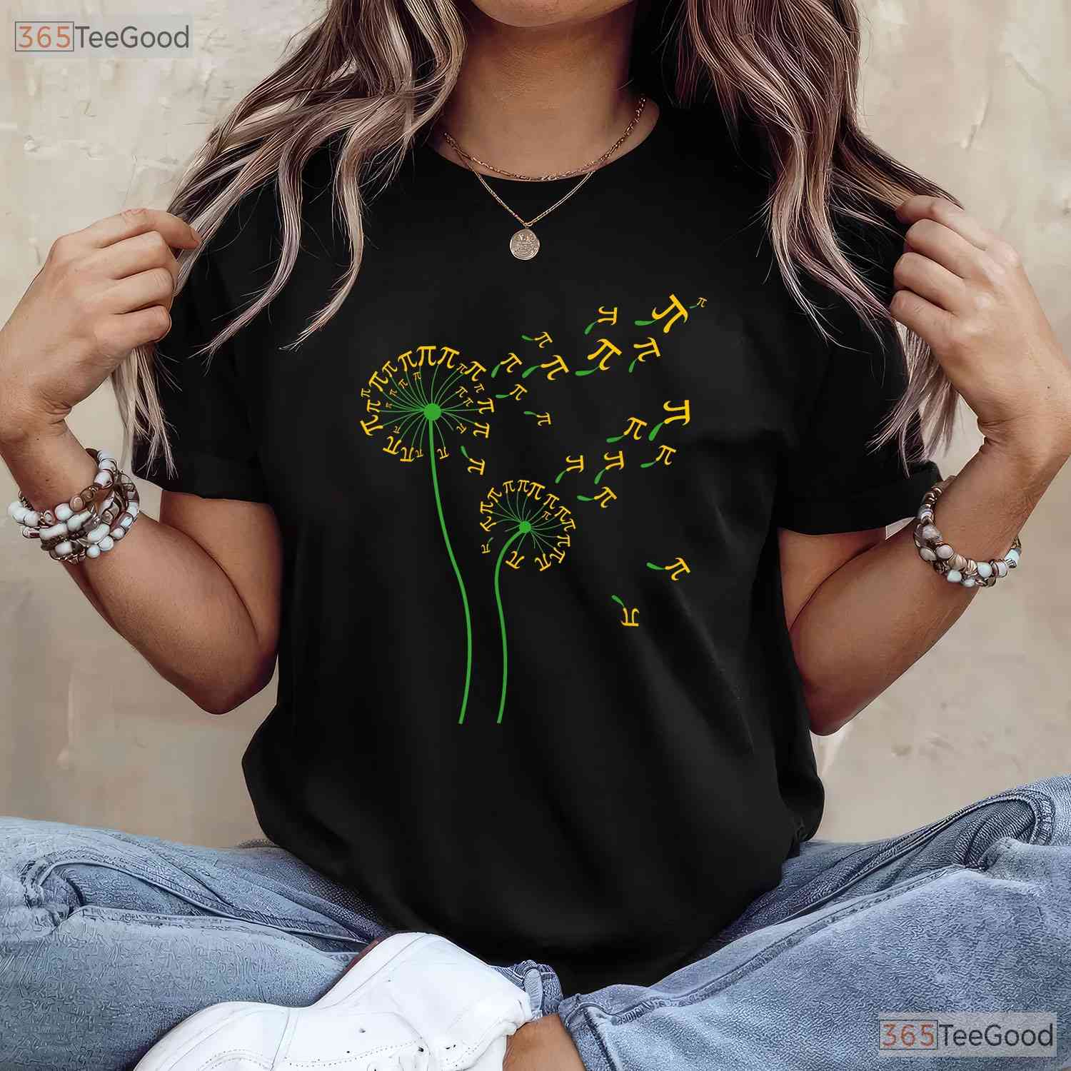 Pi Dandelion Flower T-Shirt 3 - 14 Number Math Nature Geek Teacher Gift