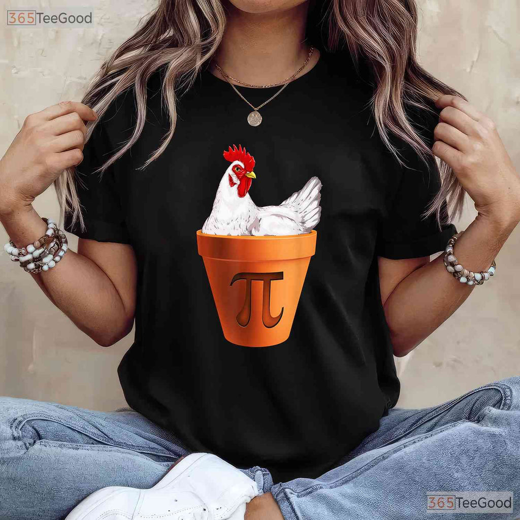Chicken Pot PI Day T-Shirt Gift Men Women Kids Funny Math Food Pun Tee
