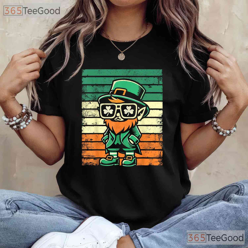 Funny Leprechaun St Patricks Day T-Shirt Men Women Kids Family Match Tee