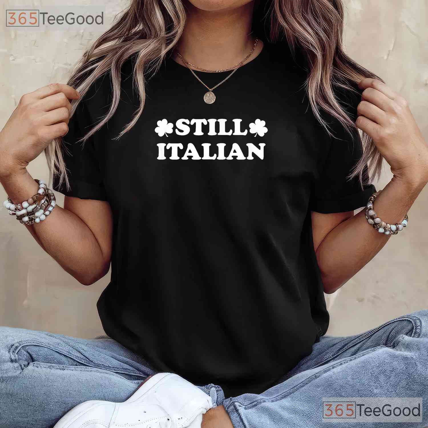 Still Italian With A Shamrock St Patricks Day T-Shirt Funny Heritage Tee