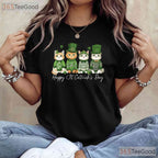 Happy St Catricks Day T-Shirt Funny Cat Lover Kitten St Patricks Day Tee