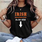 Dirty Irish Breathalyzer St Patricks Day T-Shirt Funny Adult Humor Blow Tee