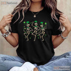 Dancing Skeleton Leprechaun St Patricks Day T-Shirt Funny Dead Inside Tee