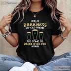 Hello Darkness My Old Friend St Patricks Day T-Shirt Green Beer Stout Tee