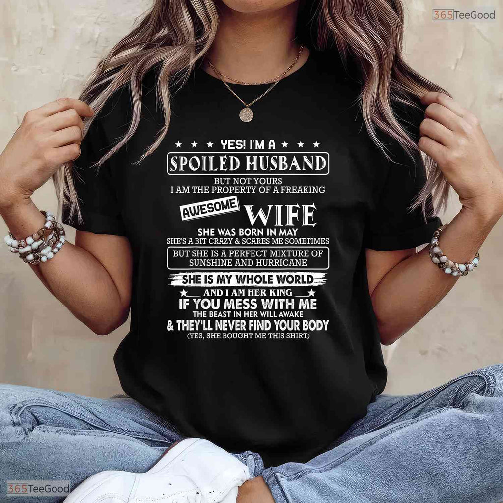 My Awesome Wife Was Born In May T-Shirt- Unique May Birthday Shirt Gift Idea
