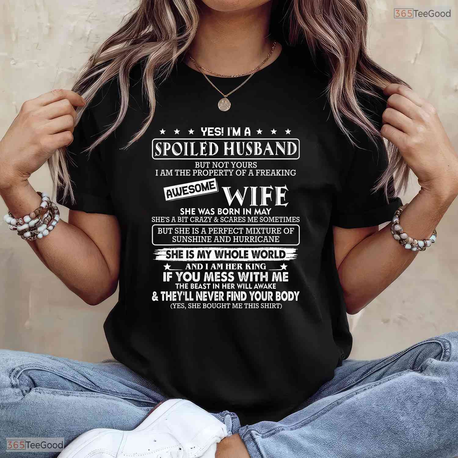 My Awesome Wife Was Born In May T-Shirt- Unique May Birthday Shirt Gift Idea