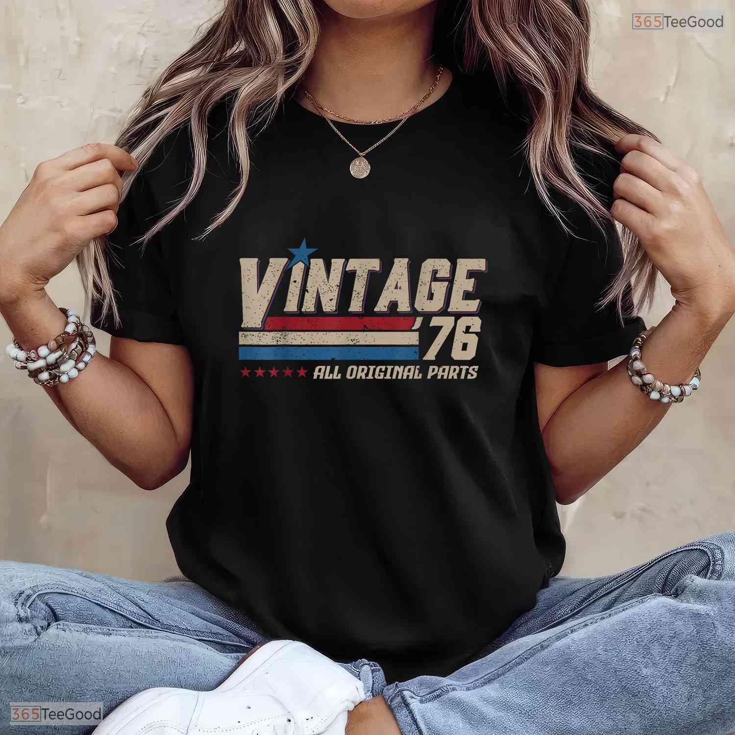 Vintage 1976 All Original Parts Men T-Shirt- Unique May Birthday Shirt Gift