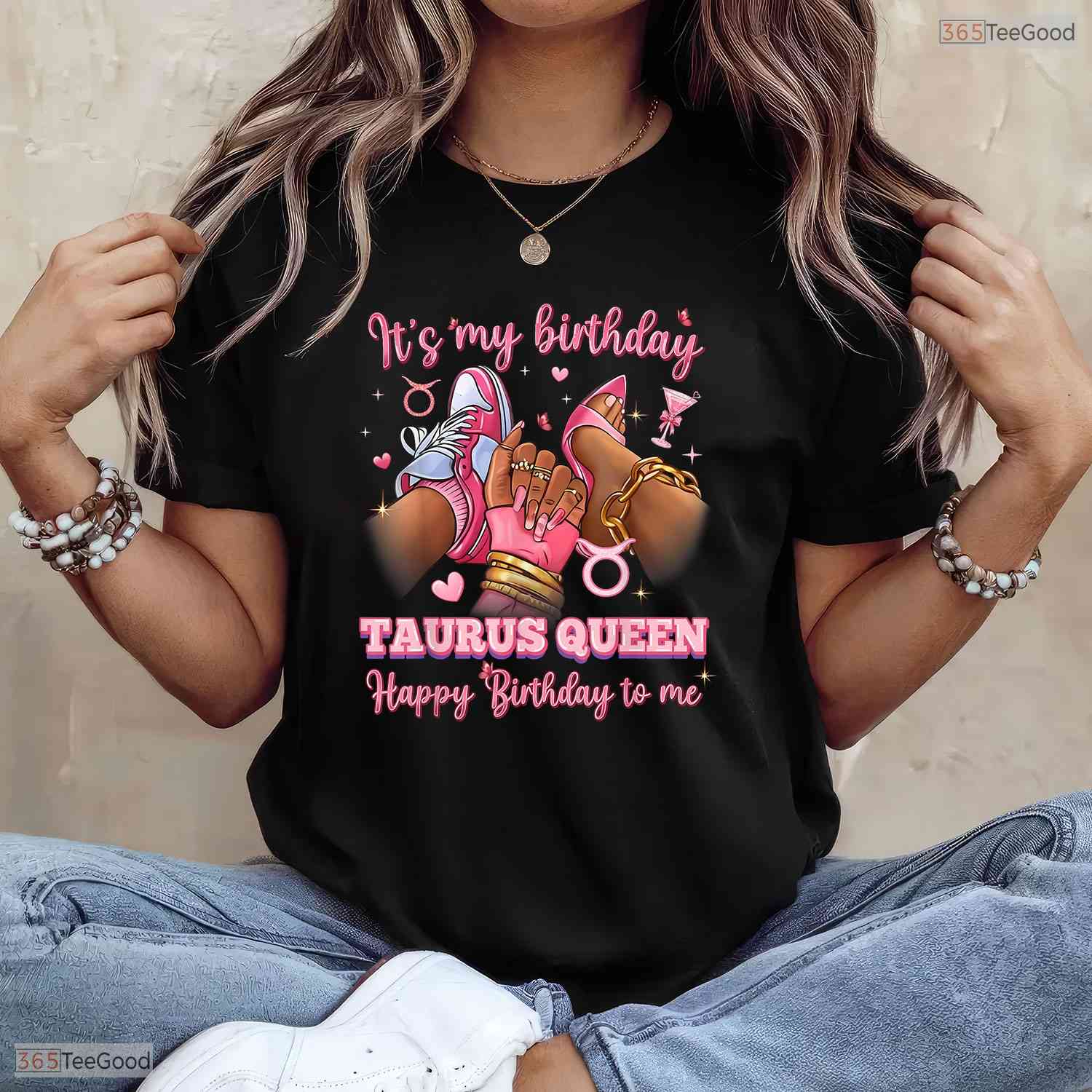 Taurus Queen High Heels Sneakers Nails T-Shirt- Unique May Birthday Shirt Gift