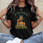Camo Black Woman Afro Taurus Queen T-Shirt- Unique May Birthday Shirt Gift Idea