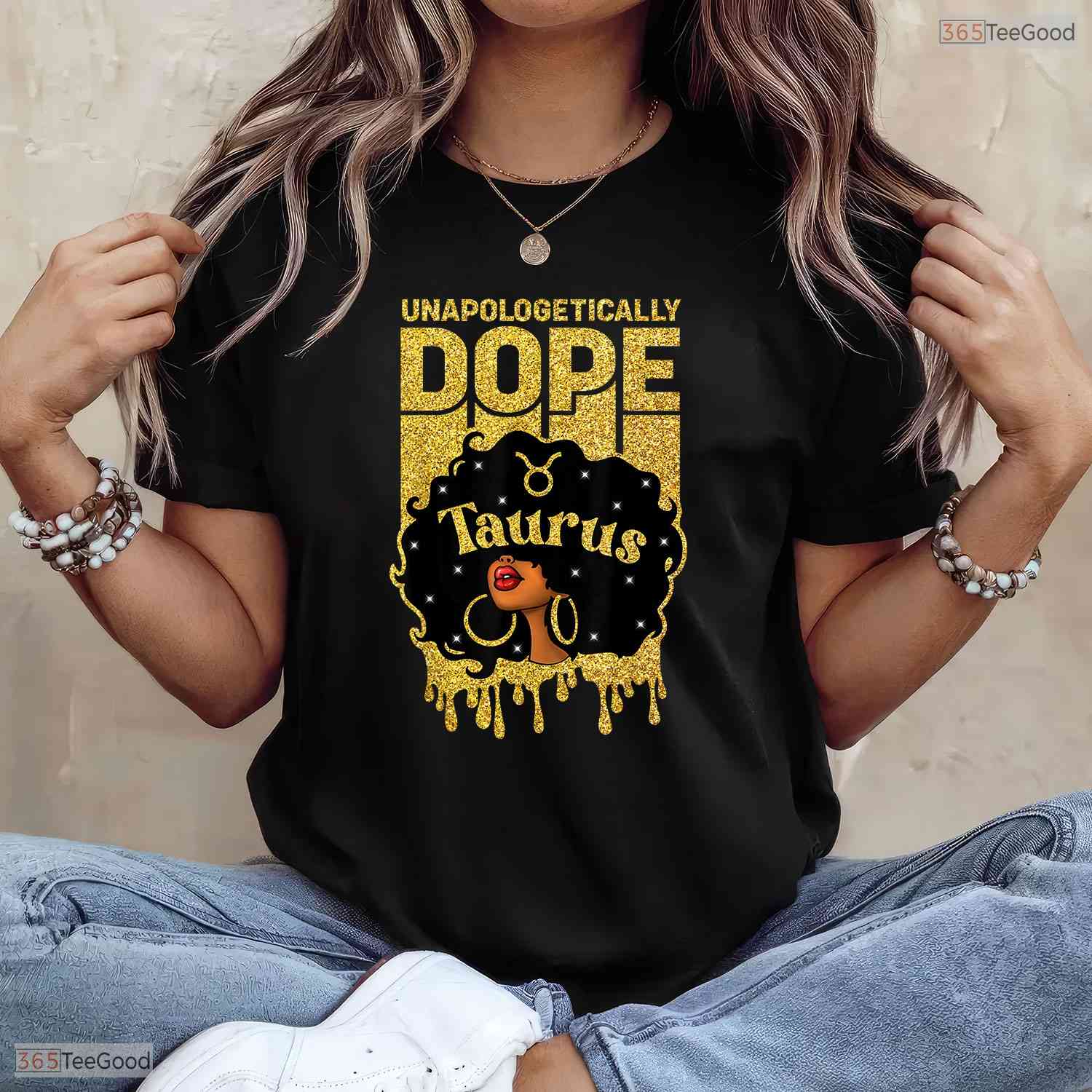 Unapologetically Dope Afro Taurus Girl T-Shirt- Unique May Birthday Shirt Gift