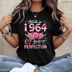 Made In 1964 Floral 62nd Birthday Women T-Shirt- Unique May Birthday Shirt Gift