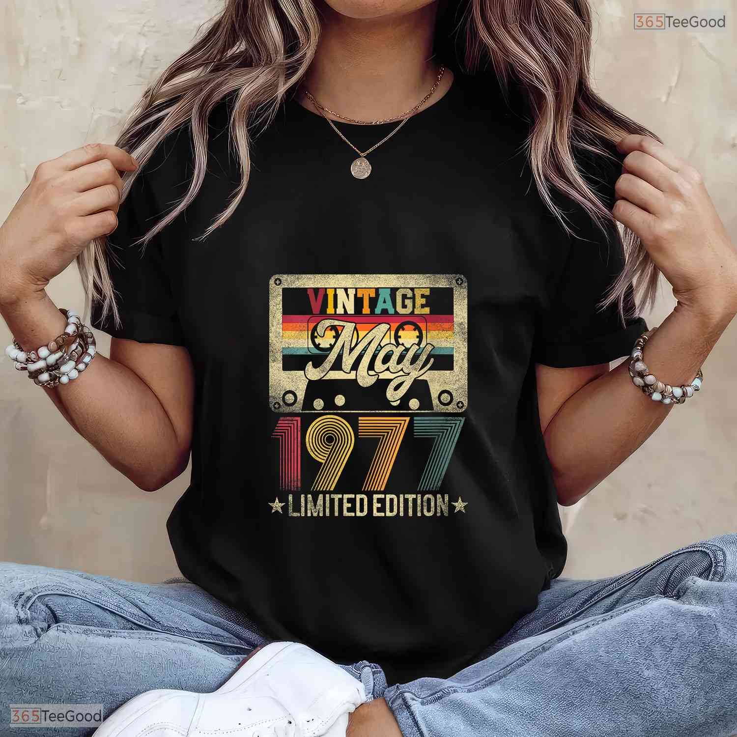 Vintage 1977 Limited Edition V-Neck T-Shirt- Unique May Birthday Shirt Gift Idea