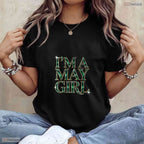 Beautiful I Am A May Girl Emerald Green Birthstone Themed V-Neck T-Shirt For Women