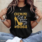 Fierce Gemini Girl Stepping Into My May Birthday Like A Boss High Heel T-Shirt