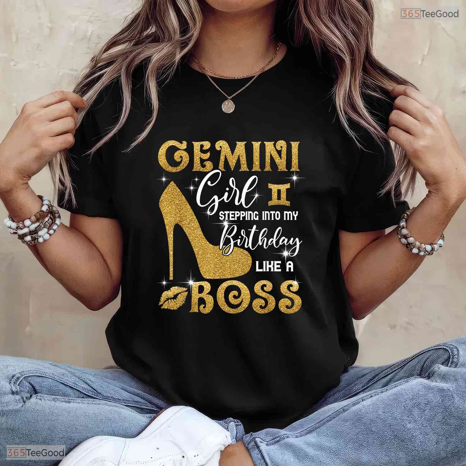 Fierce Gemini Girl Stepping Into My May Birthday Like A Boss High Heel T-Shirt