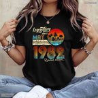 Awesome Legendary Since May 1982 Retro 44th Birthday Gift T-Shirt For Adults