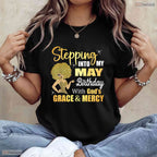 Blessed With Grace May Birthday T-Shirt- Adult Stepping Into My Month Shirt