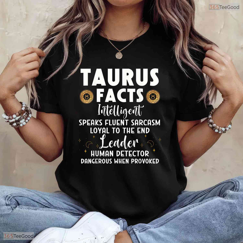 Funny Taurus Facts Intelligent Sarcasm Zodiac May Birthday Gift Shirt For Men