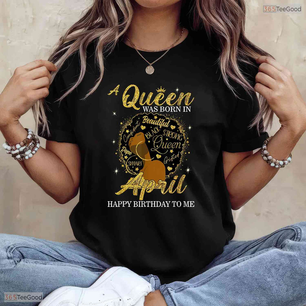 A Beautiful Queen Was Born In May Birthday T-Shirt For Black Women And Girls